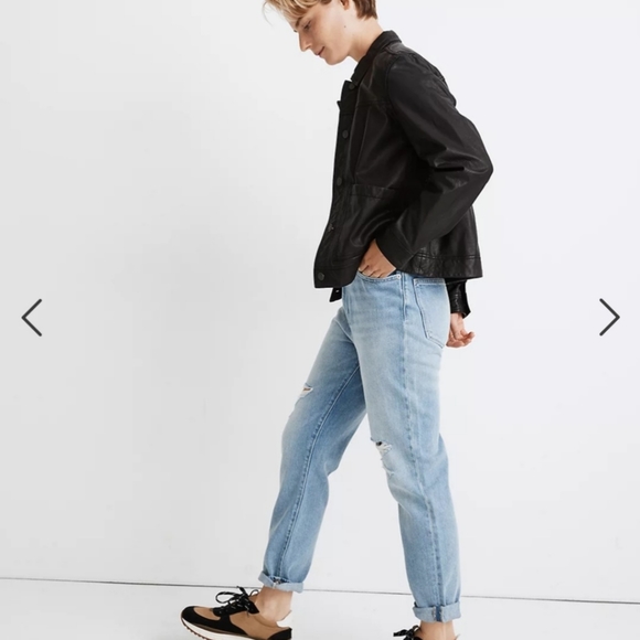 madewell washed leather chore jacket